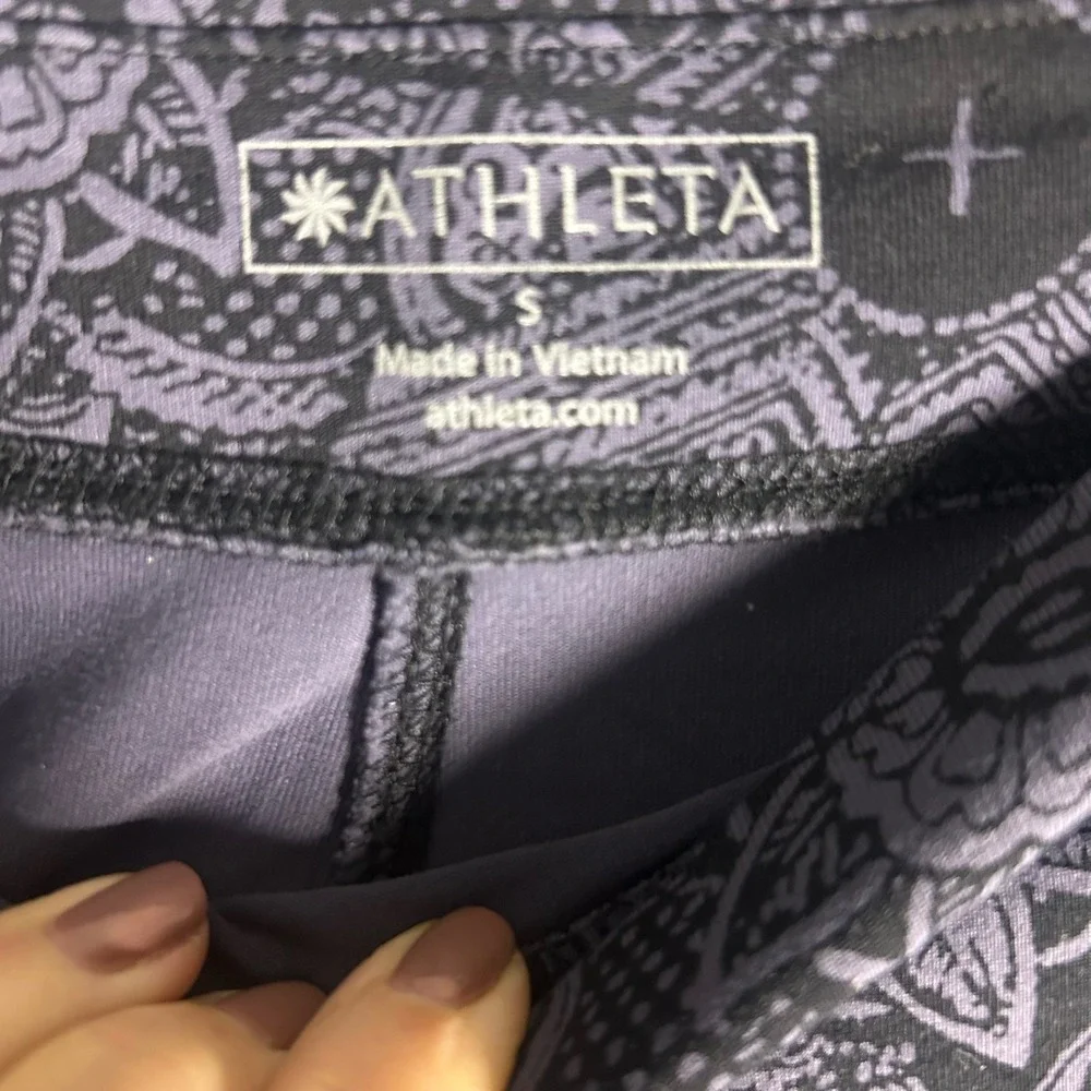 Athleta Black‎ Paisley Print Bootcut Yoga Pants Women's Size Small